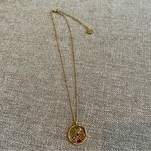 Lily Pulitzer Gold Tone 18” With Extender Citrus Charm Necklace Summer Tropical